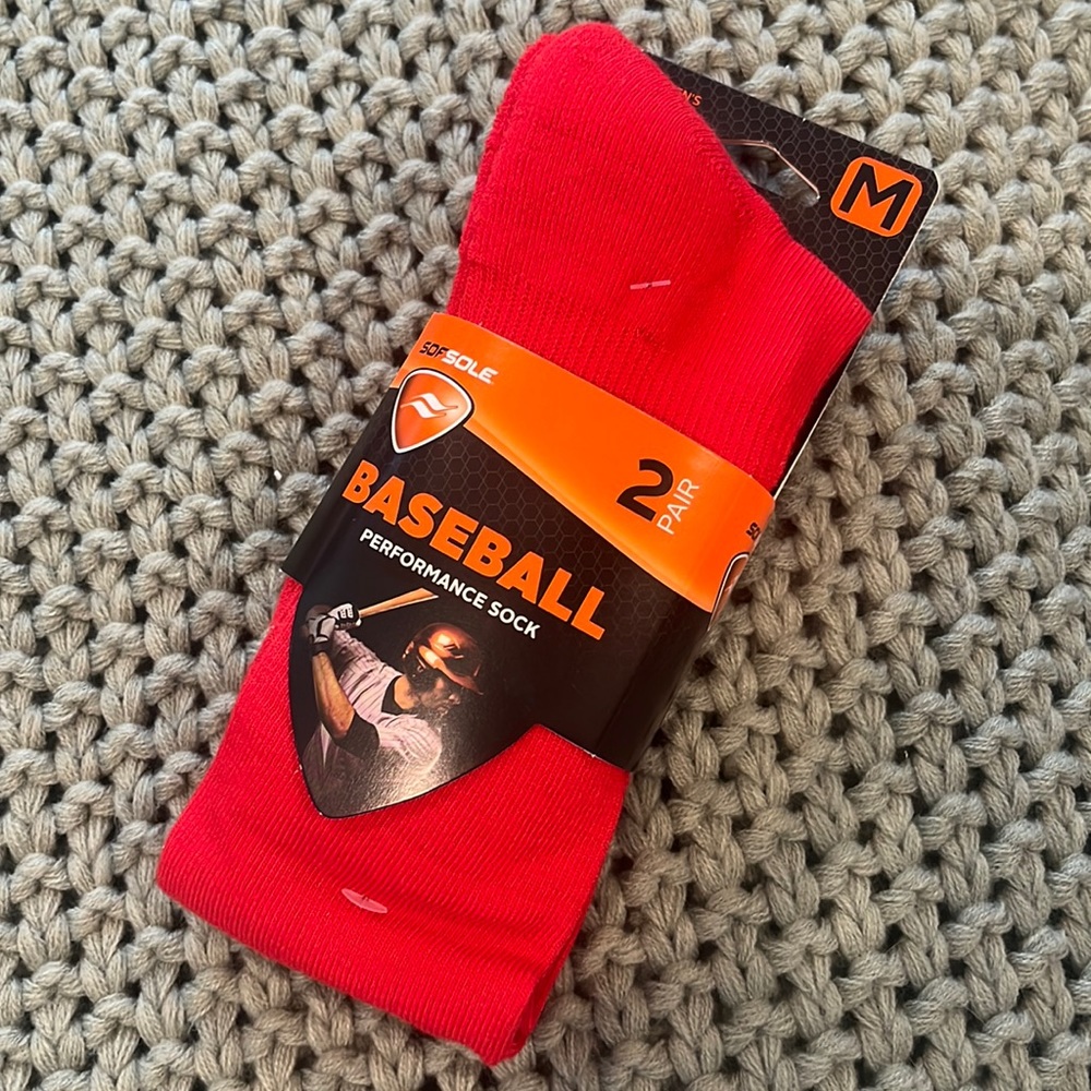 Red baseball socks